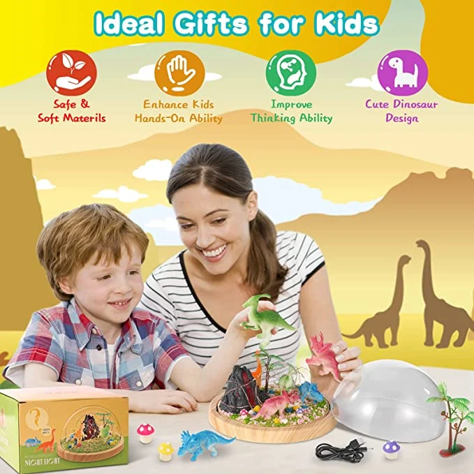 Make Your Own Dinosaur Night Light, Dinosaur Craft Kit for Kids, DIY Dinosaur Toy Gifts