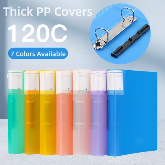 A5 Size Purple Color 2 Rings Waterproof PP Cover D Ring Clip File Organizer Ring File Folder Ring Binder Office Supplies Wholesale Stationery