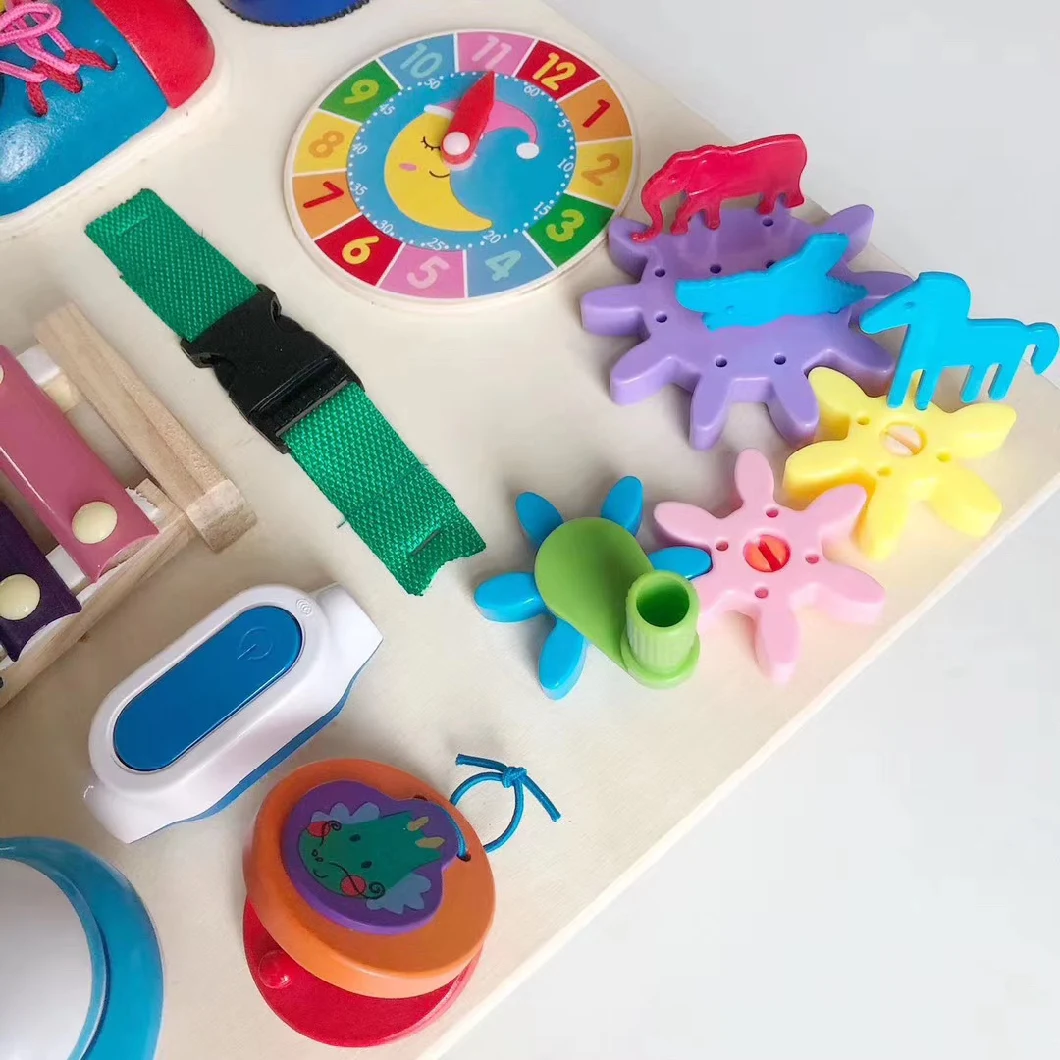 New Busy Board Rainbow Kids Musical Instruments Children Montessori Switch Unlocks Wooden Educational Toys