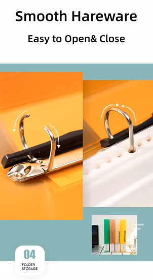 A5 Size Purple Color 2 Rings Waterproof PP Cover D Ring Clip File Organizer Ring File Folder Ring Binder Office Supplies Wholesale Stationery