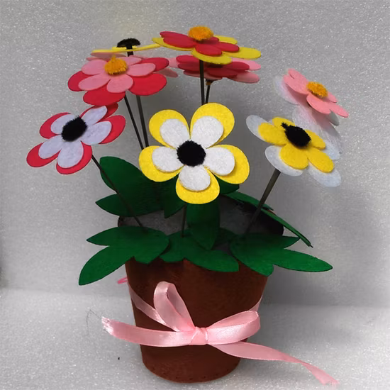 DIY Potted Flower Children Sewing Kit Creative Felt Craft Kit for Kids