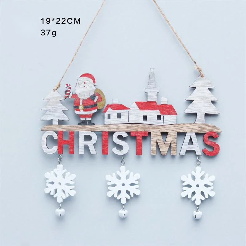 Hanging Crafts Wooden Christmas Door Decoration for Home and Party