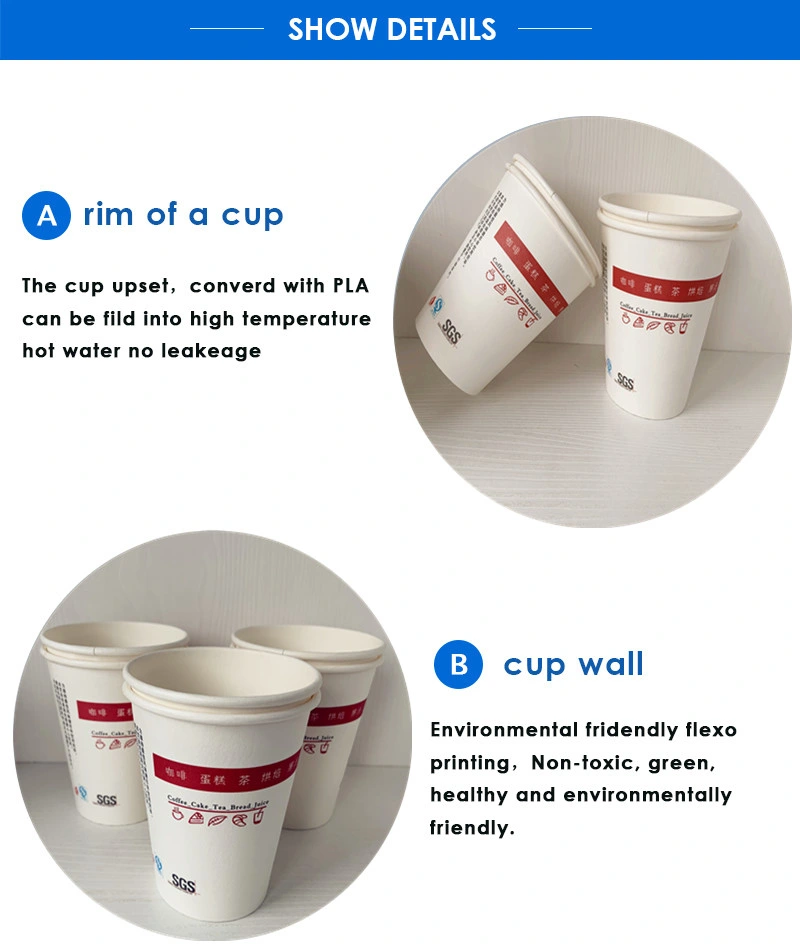 Coffee Cups Disposable Paper Top OEM Customized Wall Logo Item Style Food Color Freight Bottom