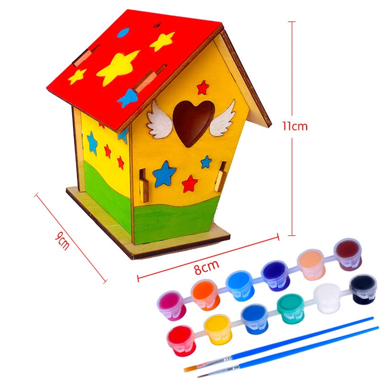 Kid DIY Wooden Bird House Paint and Decorate Arts Crafts DIY Bird House Kit
