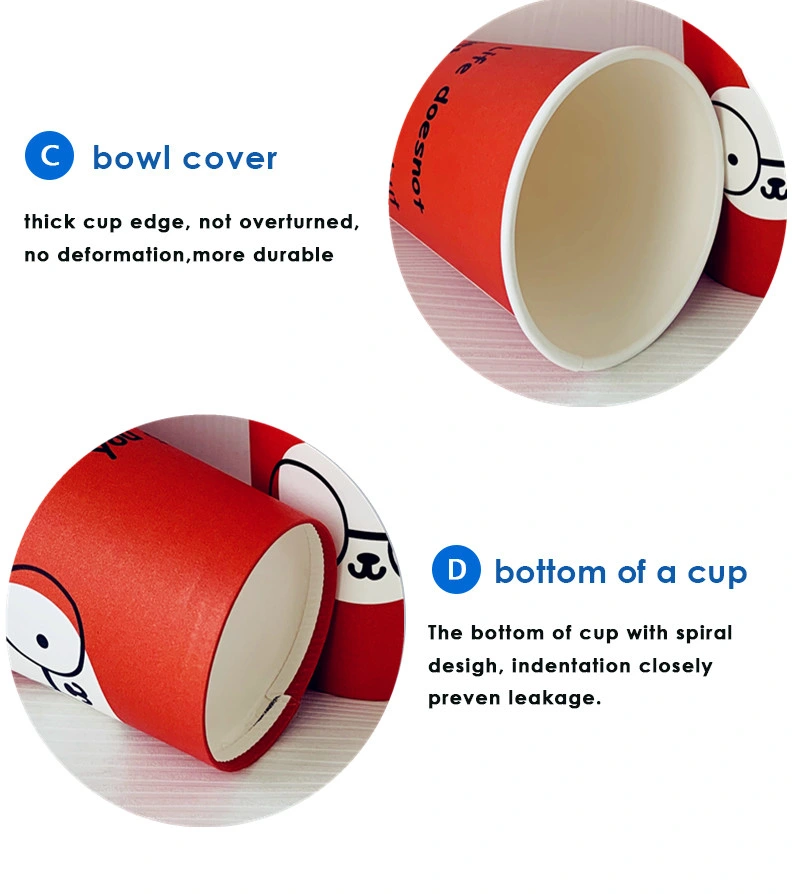Coffee Cups Disposable Paper Top OEM Customized Wall Logo Item Style Food Color Freight Bottom