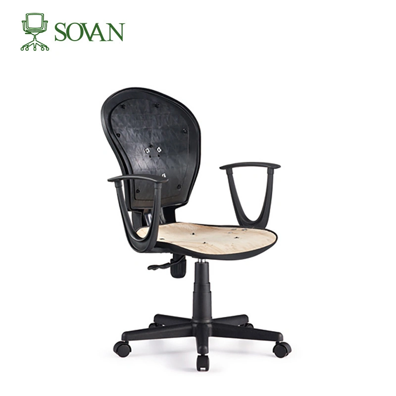 Chair Kits Plastic Plywood Swivel Sliding Office Home Art Space Meeting Computer Chair Mesh Leather Fabric Customize Semi-Products Wholesale Black Frame Grey