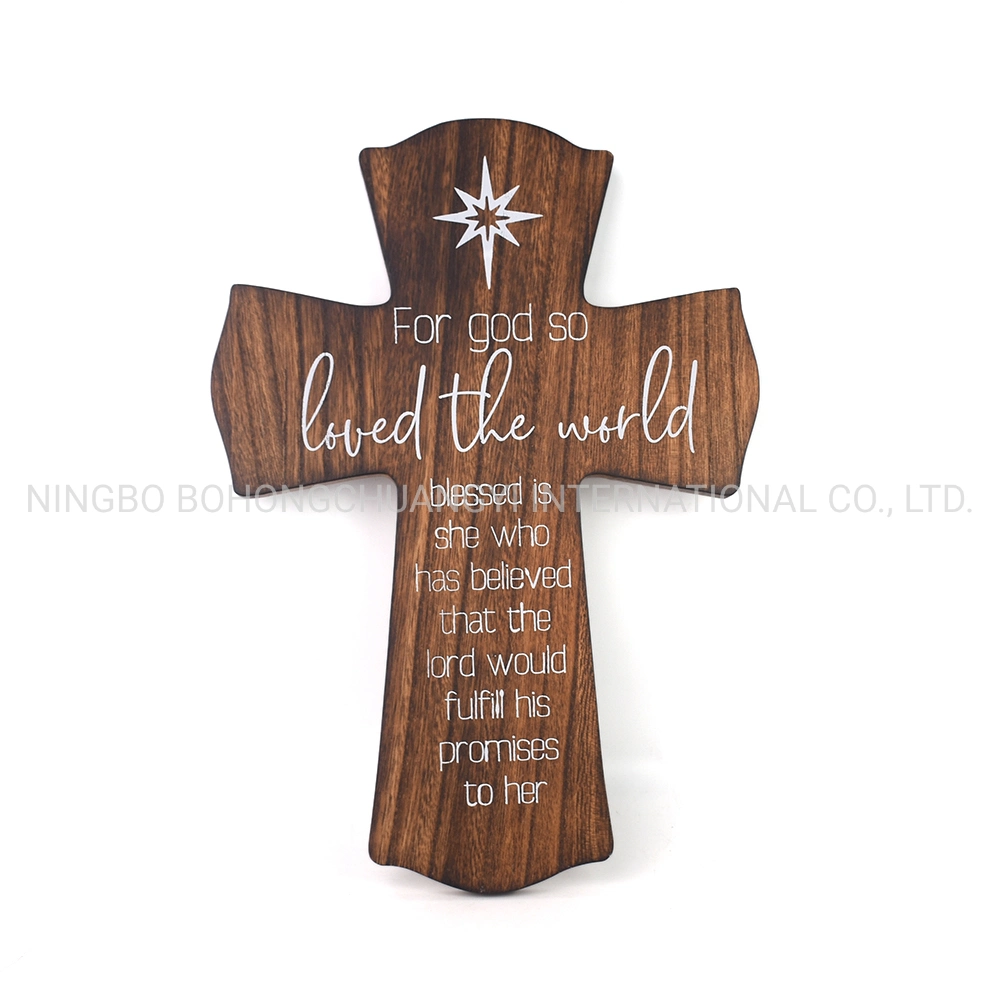 New Design Home Decoration Wall Craft Wooden Bible Cross Sign for Wall Decoration