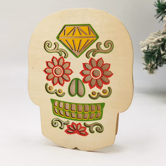 Jack-O ′-Lantern Pendant Decoration Halloween Crafts Pendant Ornaments Wooden Skull Ornaments