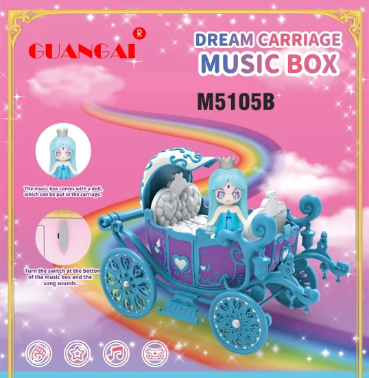 Ice Princess Carriage Music Box Toys for Kids