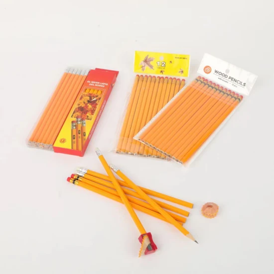 Back to School Custom Wood Hb Pencil Stationery Hexagonal Hb Pencil with Eraser